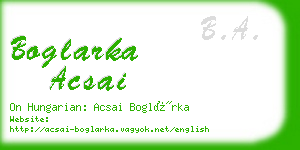 boglarka acsai business card